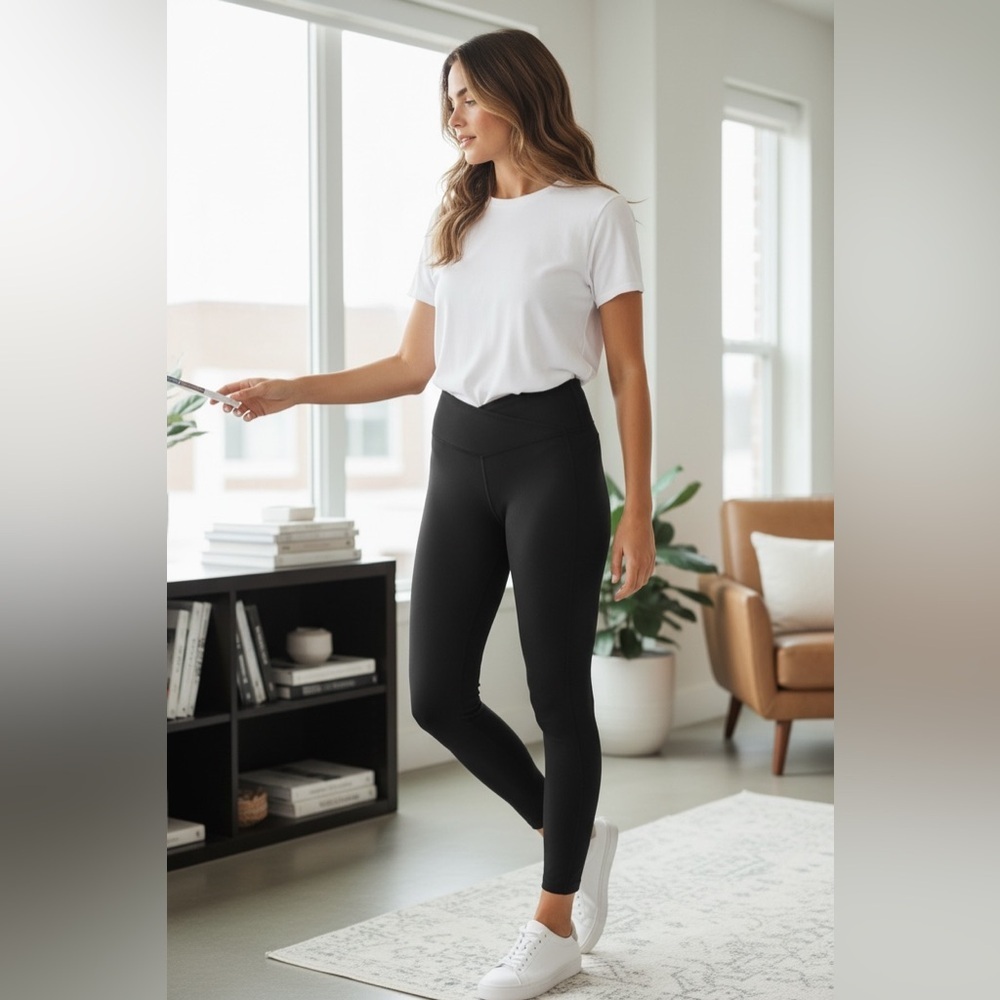 Abercrombie & Fitch Black V-Waist Leggings - Picture 2 of 7